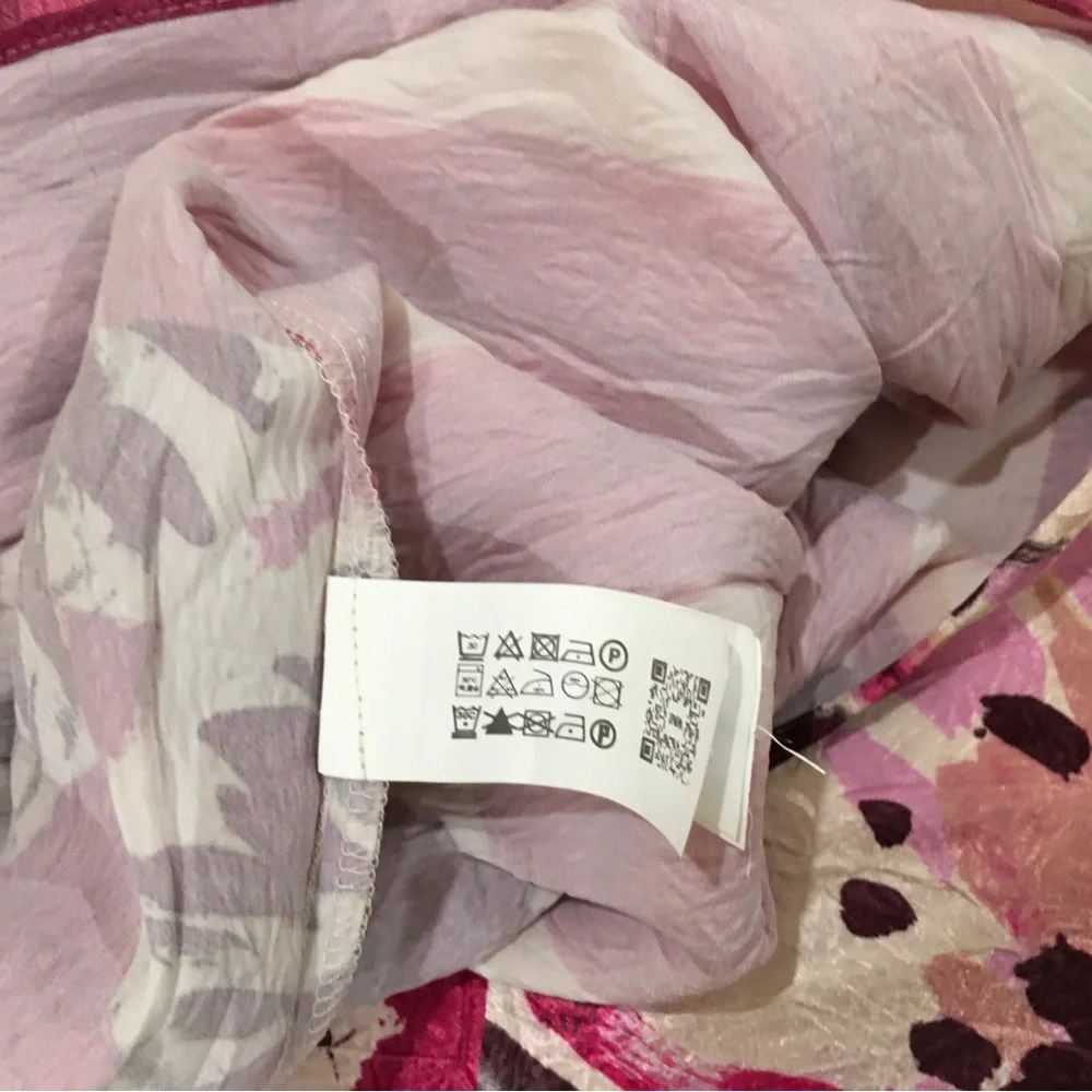 Zara Mixed Print Pink Floral Vertical Stripe High Waist Pencil Skirt Women’s XS - Picture 5 of 8